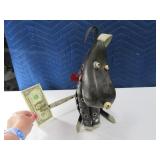 12" Metal Dog Figurine Modern Moving Tail