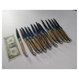 (16) FORTESSA WoodHandle Steak Knives Premium
