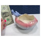 Vtg ROYAL COPLEY 5" Bird Pink/Blue Dish