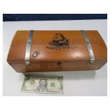 Neat Dovetailed Vtg 13" Stash Box w/ Contents
