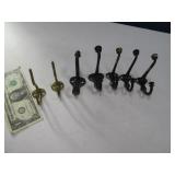 (7) Vtg Metal 3"ish Metal Wall hooks