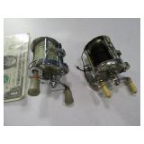(2) Vintage Metal OpenFace Fishing Reels Metal
