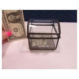 Intricate 4" Glass RoundTop Intricate Trinket Box