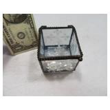 Intricate Glass 2.5" CROSS Engraved Trinket Box