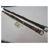 (2) Mens CowboyType Leather Belts
