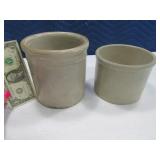 (2) Vintage Smalller Crocks 6" & 4.5"