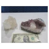 (2) Purple Amethyst & Crystal 7"ish Rock Stones