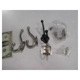 (5) New 2"/4" Wall Mount Coat/Hat Metal Hangers
