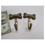 pair 3" DogBone Metal Themed Wall Hooks