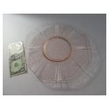 11.5" Pink Depression etched Plate