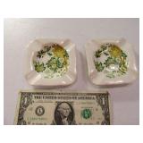 (2) Vtg MASONS England 3.5" Ashtrays Flowerish