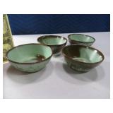 (4) FRANKOMA 4" Pottery Bowls w/ Ranch Design