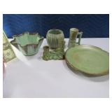 (5) asst FRANKOMA Pottery Asst Candle~Salt~Bowl