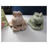 (2) Cement Yard 8" Frogs Jester & Prince STOLLE sg