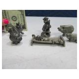(6) Mini Pewter Pig Figurines Scene