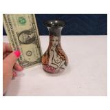 Vtg Nude 5" BoobOut Pottery Vase Signed
