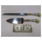 Painted Handled Cake Cutter & Server SET