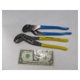 (2) LikeNew ChannelLock & Klein Adj 10" Pliers