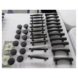 (34) Bronzish/Blackish Drawer Handles & Knobs asst
