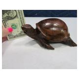 6" Sold Wood Turte Figure Decor