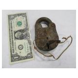 Antique 4" Pad Lock w/ Key
