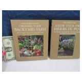 (2) GreenHome Books: BACKYARD FARM & HERBS IN POTS