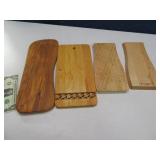 (4) Artisan Wooden Serving/Cut Planks JK ADAMS CO