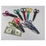 (9) mostly FISKARS EdgeCut Crafting Scissors