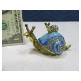 3" Enamel Metal Bling SNAIL Stash Box