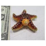 3" Enamel Metal STARFISH Stash Box
