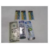 (5) New BLUE BOX Vibrax Fishing Lures Spinners