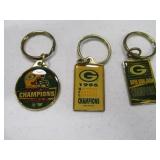 (3) 90s GREEN BAY PACKERS Keychains NFL