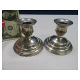 3.5" vtg Sterling Silver weighted Candle Holders