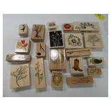(20) Wooden Crafting Stamps Scrapbook EXC grpAA11