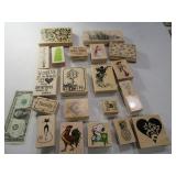 (20) Wooden Crafting Stamps Scrapbook EXC grpGG77