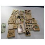 (20) Wooden Crafting Stamps Scrapbook EXC grpKK11
