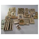 (20) Wooden Crafting Stamps Scrapbook EXC grpLL12