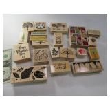 (20) Wooden Crafting Stamps Scrapbook EXC grpPP15