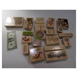 (20) Wooden Crafting Stamps Scrapbook EXC grpRR17