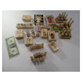 (20++) Wooden Crafting Stamps Scrapbook EXC