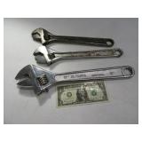 (3) HD Crescent Wrenches Hand Tools 15"/12"