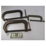 (3) XL C-Clamps Hand Tools 9" & 6"