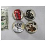 (4) Neat Glass SceneFilled Paperweights