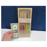 New 6pc LAGUILOE French LgtMULTICOLOR Steak Knives