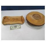 (2) 12"ish Wooden Decor Platters Decor $$