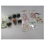 (10) New Scrapbook Brads & Metal Charms M.M.