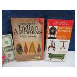 (2) Antique Trader/Hunter Guides Arrowheads & Furn