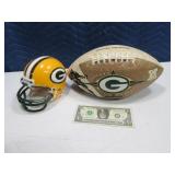 (2) Green Bay Packers NFL LtdEd Football & Helmet