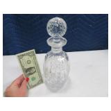 Crystal 10" Decanter w/ Glass Stopper NICE