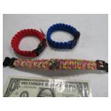 (3) New Paracord eGear 8" Bracelets AA